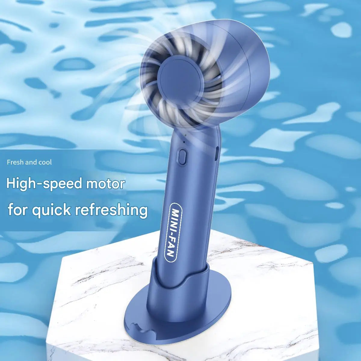 Turbo Handheld Small Fan USB Charging Mini Outdoor Portable Lightweight Desktop Stand with Long-Lasting Battery Life