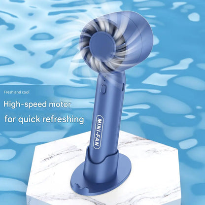 Turbo Handheld Small Fan USB Charging Mini Outdoor Portable Lightweight Desktop Stand with Long-Lasting Battery Life