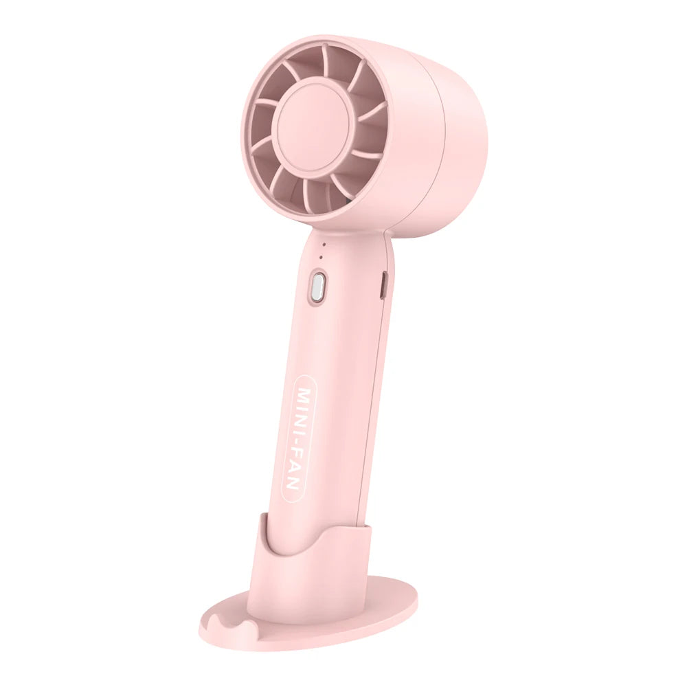 Turbo Handheld Small Fan USB Charging Mini Outdoor Portable Lightweight Desktop Stand with Long-Lasting Battery Life