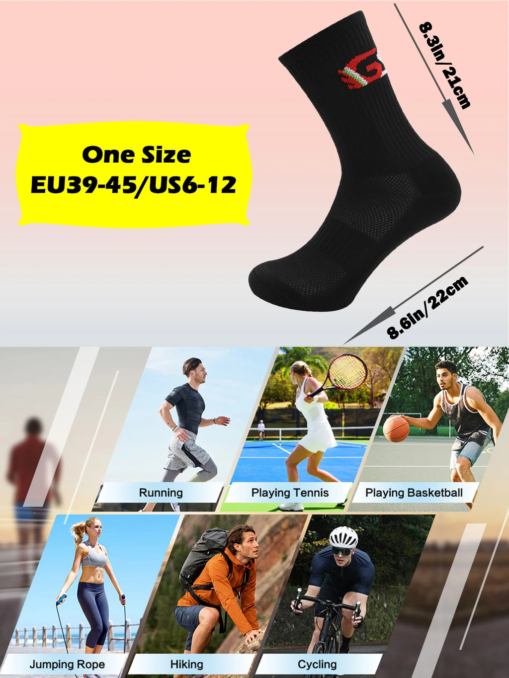 Chaussettes compression vélo & running mixte — vue 6