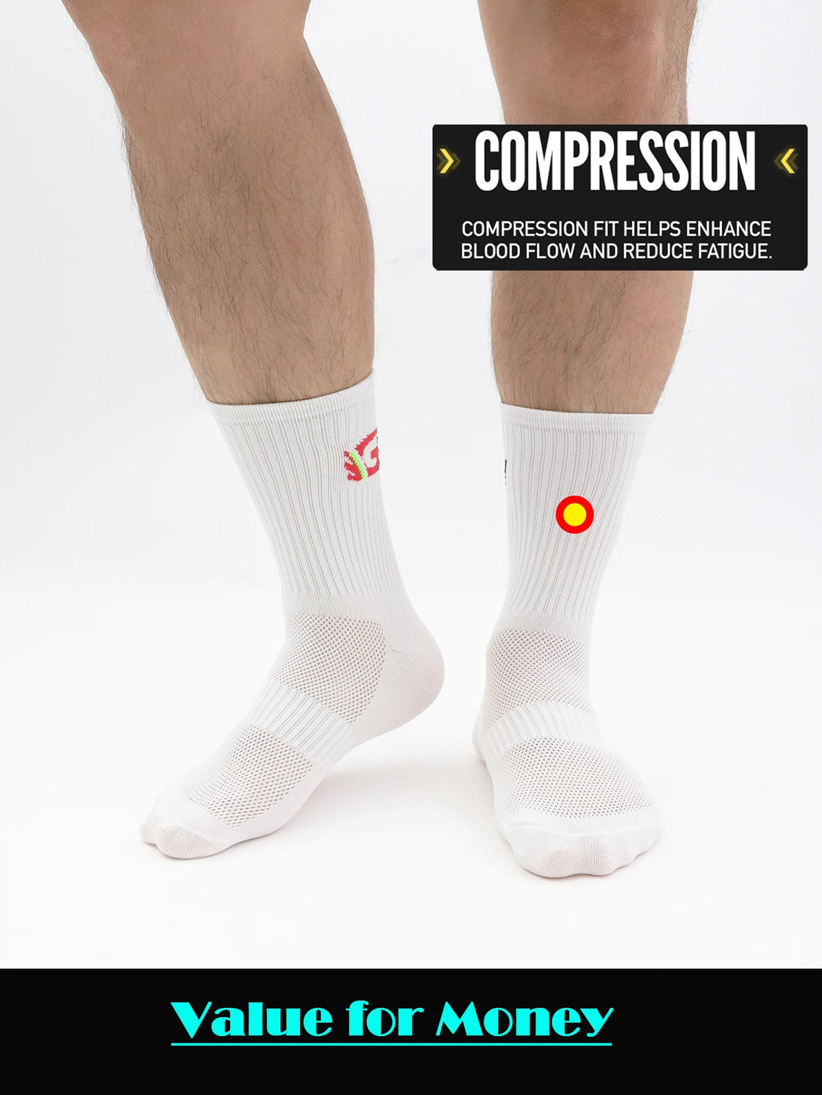 Chaussettes compression vélo & running mixte — vue 3