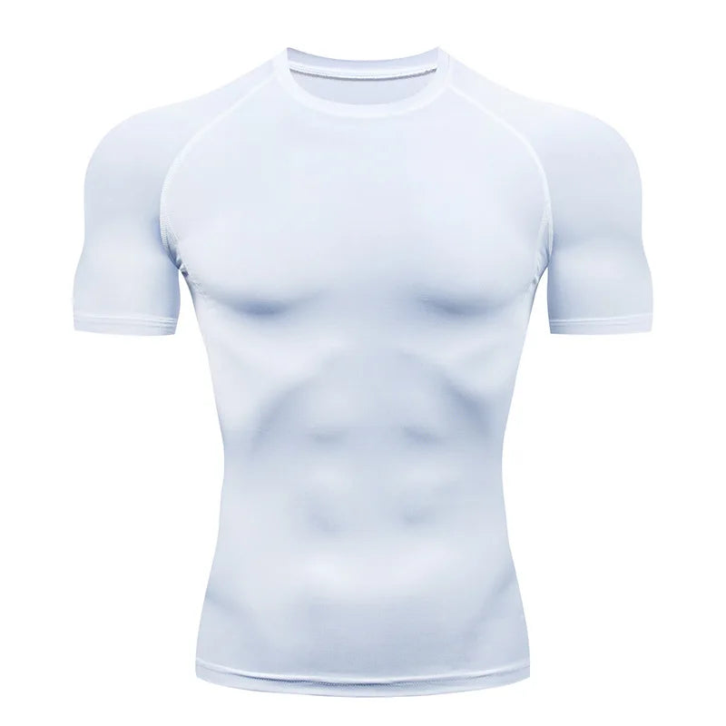 T-shirt compression running homme, coloris blanc