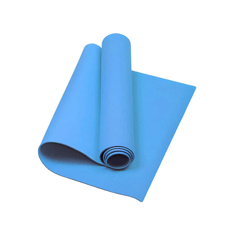 Tapis yoga EVA 4mm antidérapant, coloris bleu