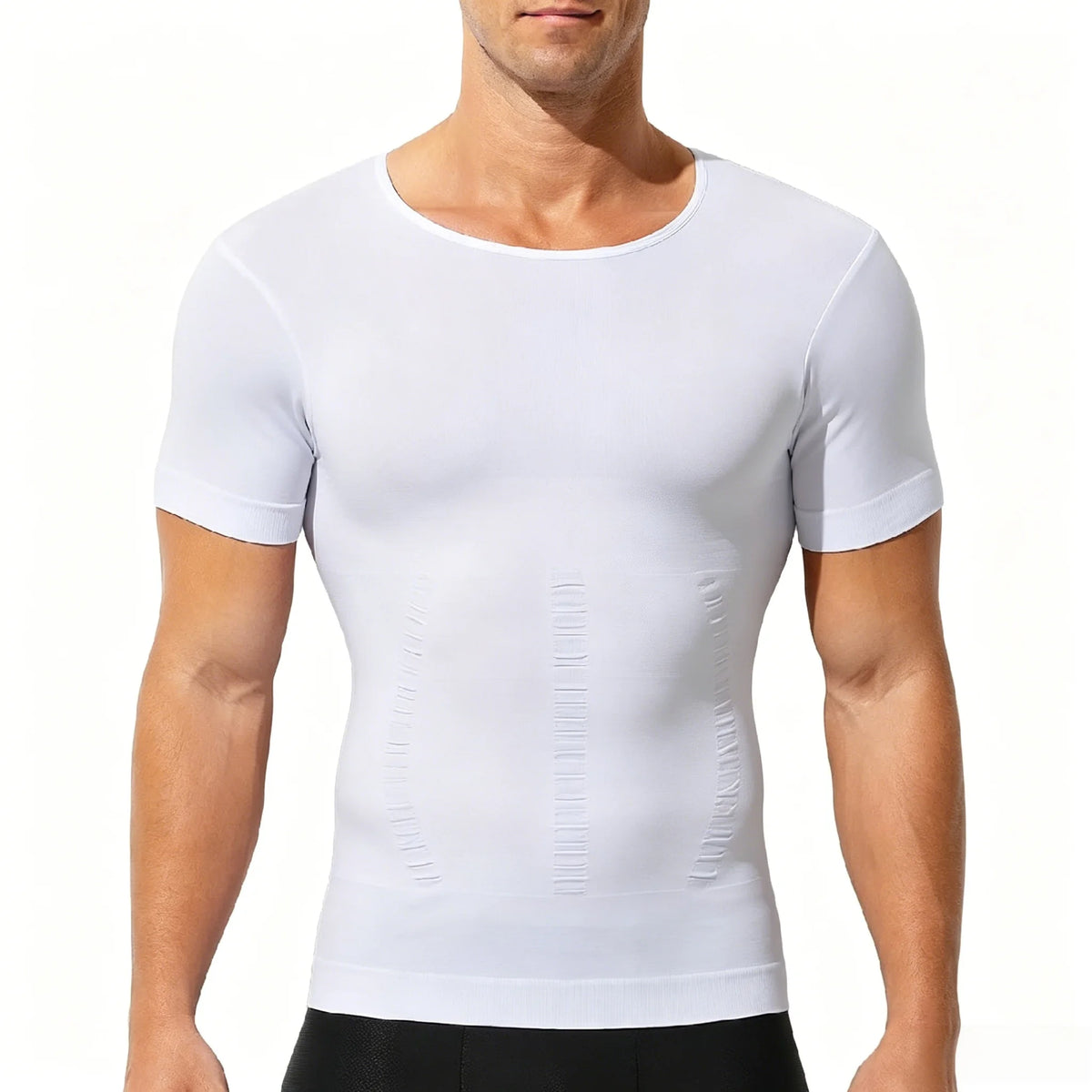 Débardeur compression homme gainant, coloris blanc