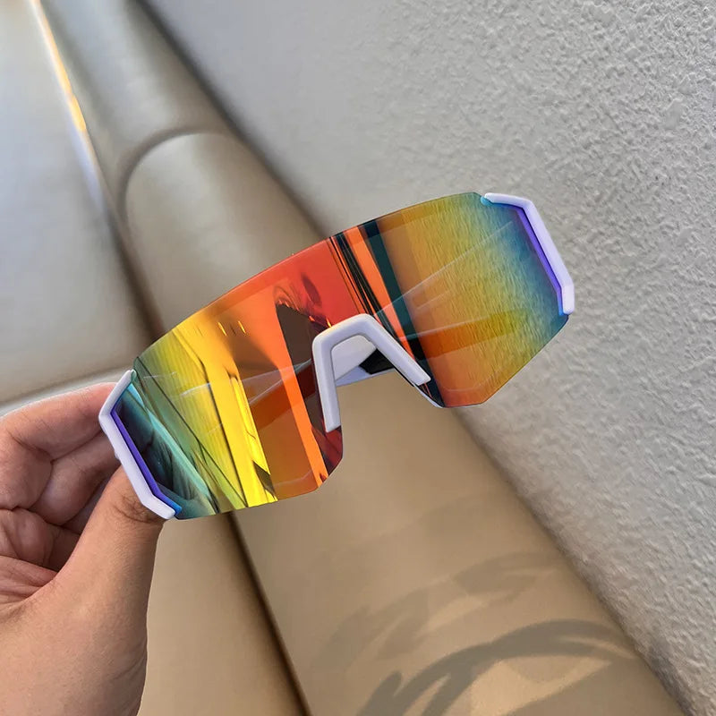 Lunettes sport UV400 — cyclisme, randonnée & protection sable, coloris rouge blanc
