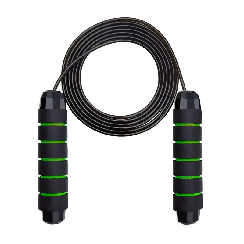 Corde à sauter réglable à roulements, coloris vert