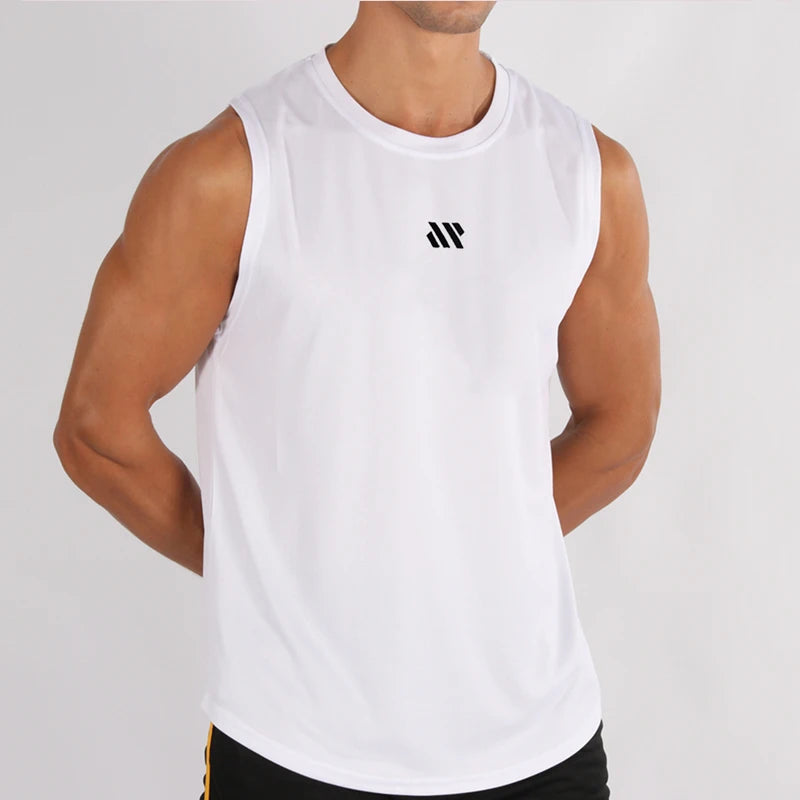 Débardeur musculation homme mesh, coloris blanc