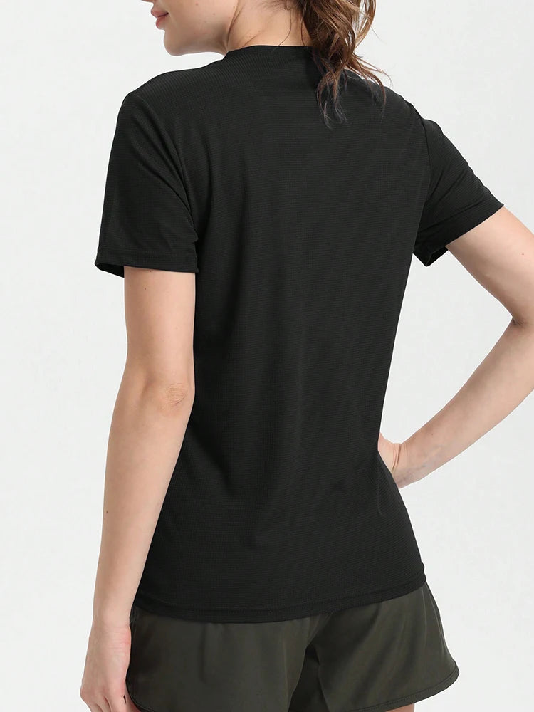 T-shirt sport femme ultra-léger séchage rapide, coloris noir