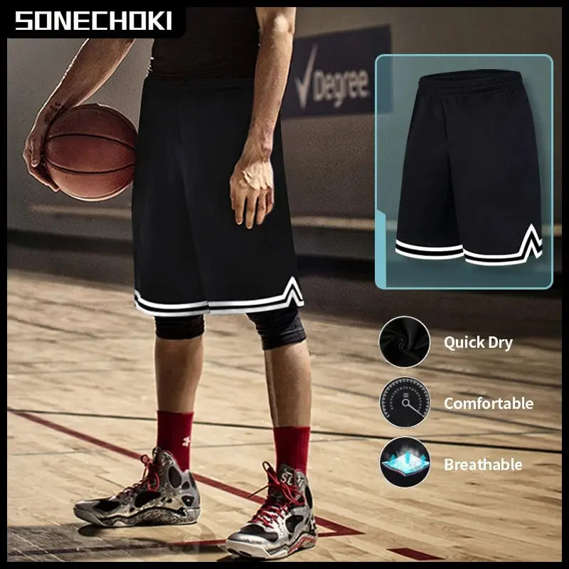 Short basket homme rayé