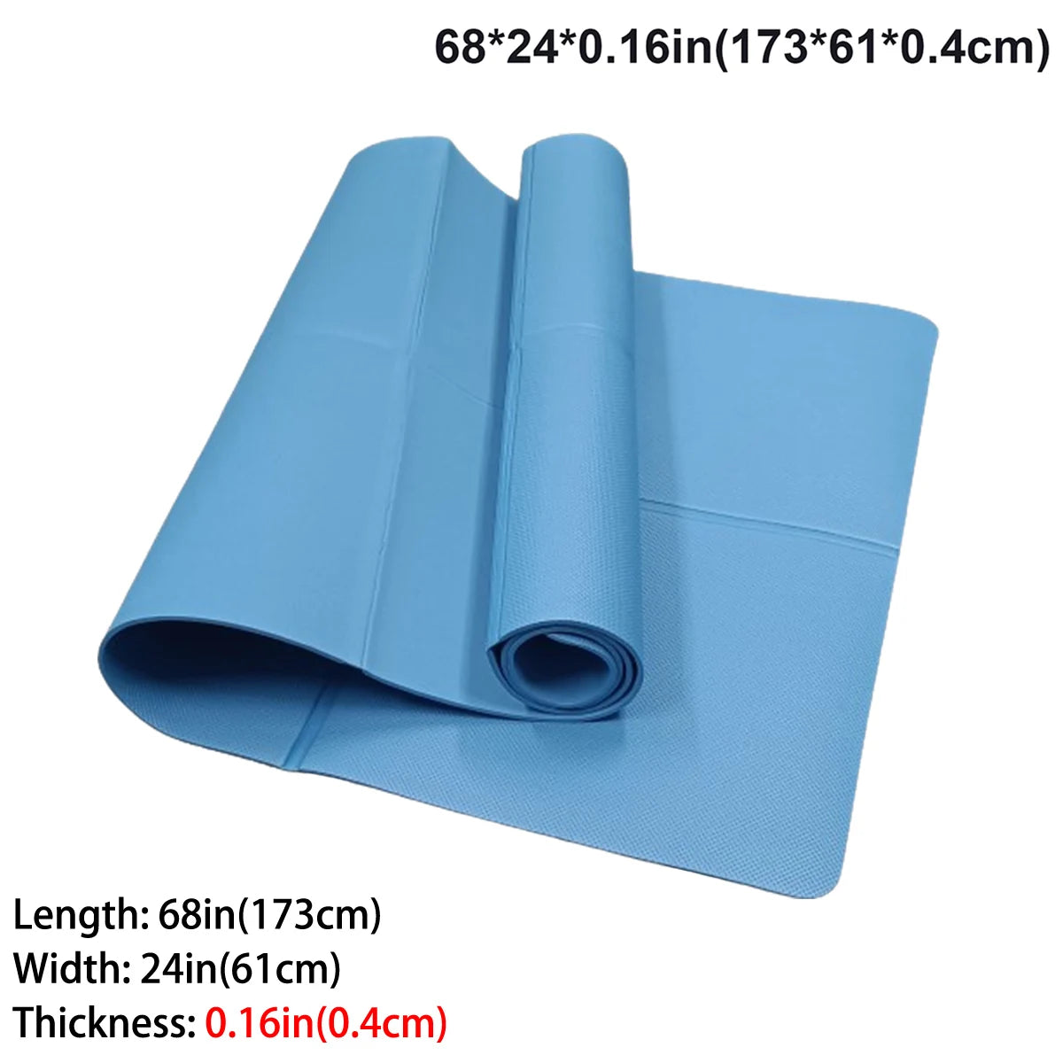 Tapis de yoga pliable EVA, coloris bleu – 0,4 cm