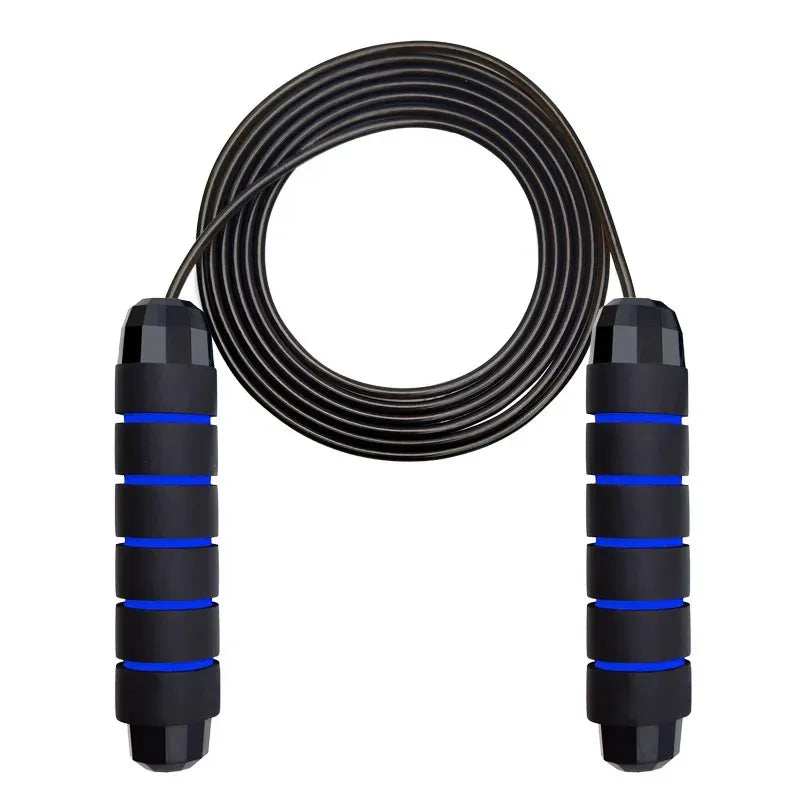 Corde à sauter réglable à roulements, coloris bleu
