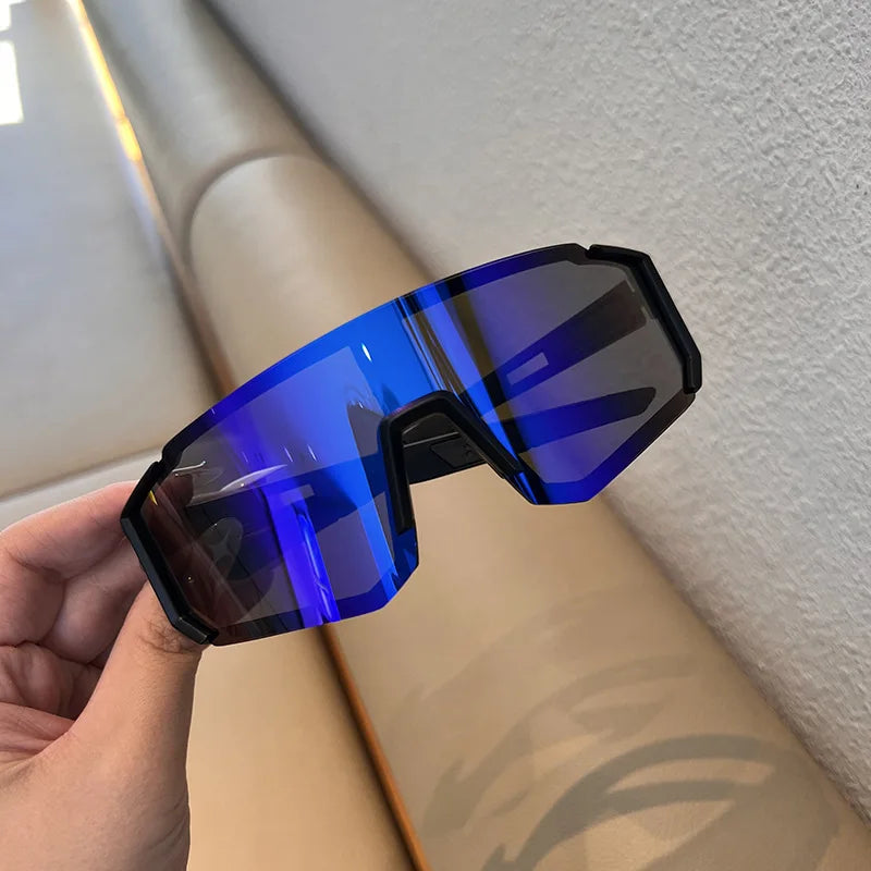 Lunettes sport UV400 — cyclisme, randonnée & protection sable, coloris bleu noir