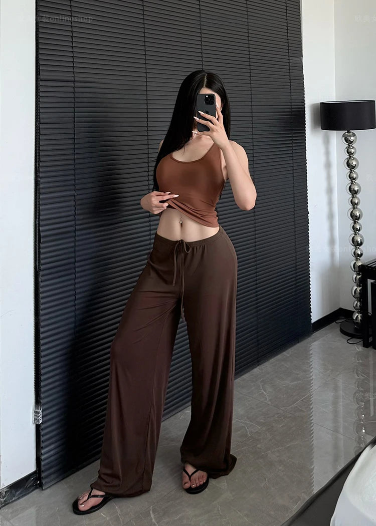 Pantalon yoga femme large taille haute — vue 4