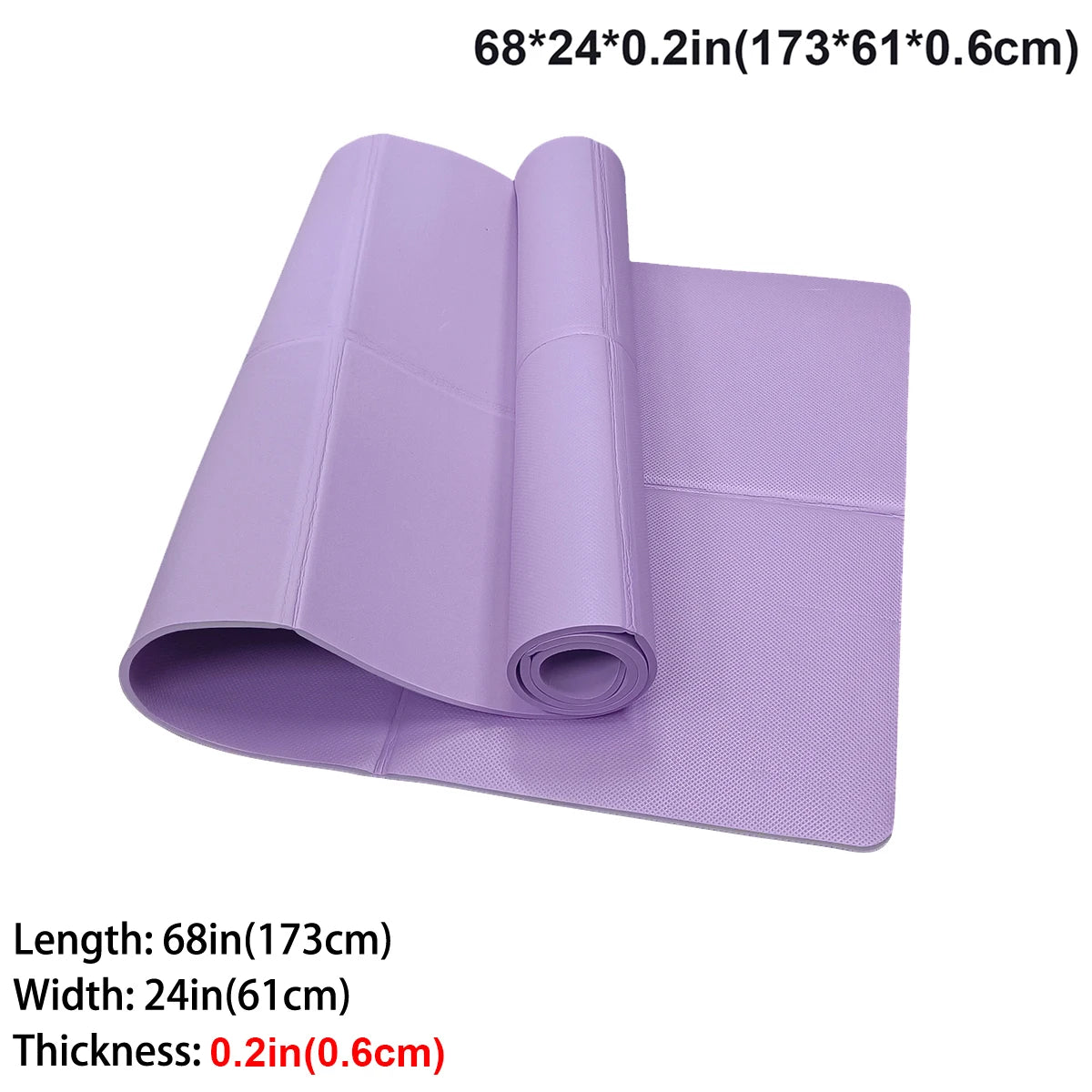 Tapis de yoga pliable EVA, coloris violet – 0,6 cm