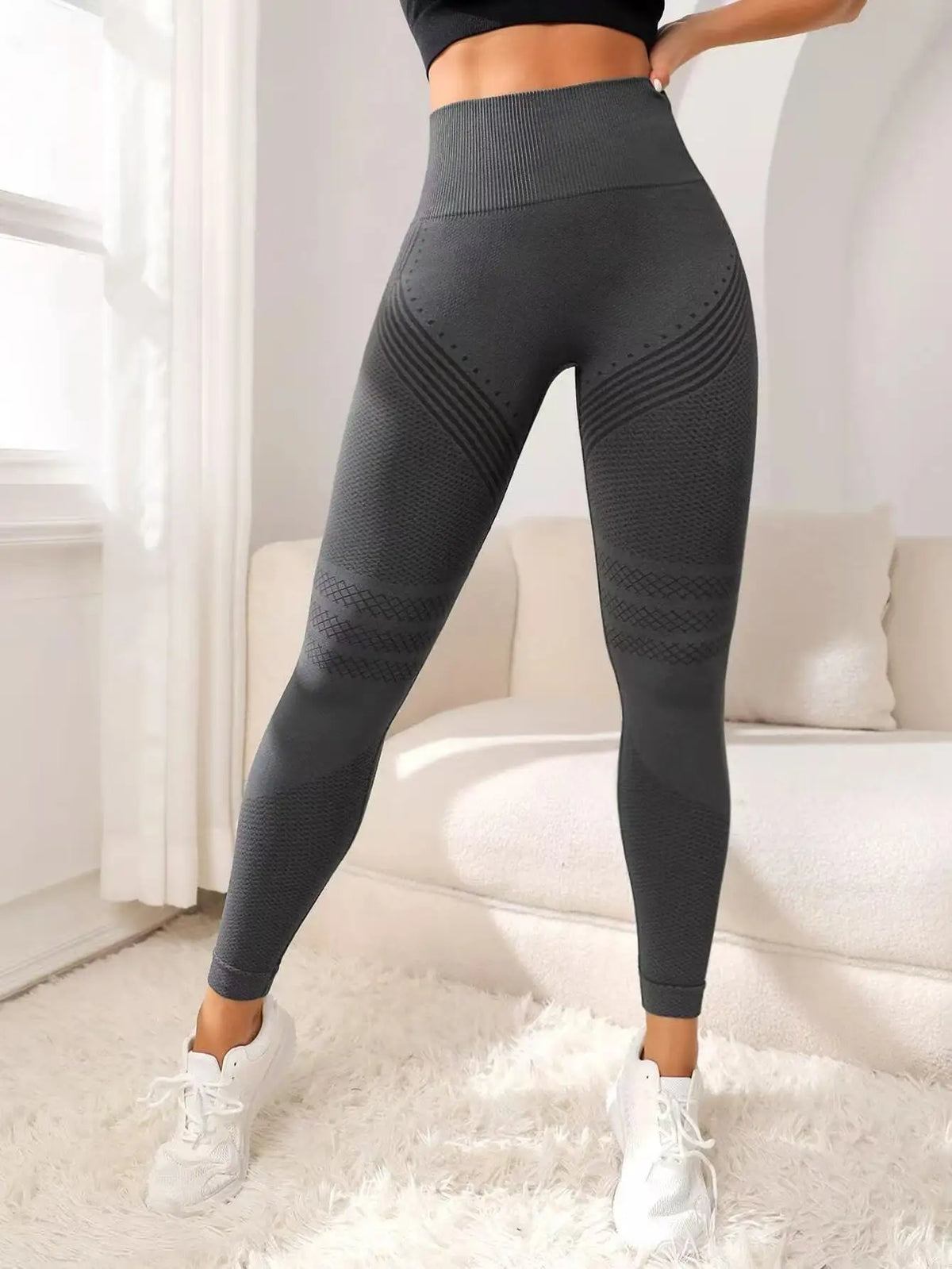 Legging Femme Maille 3D Texturée Taille Haute — 14 Coloris, Butt Lift, Gainant & Yoga Gym
