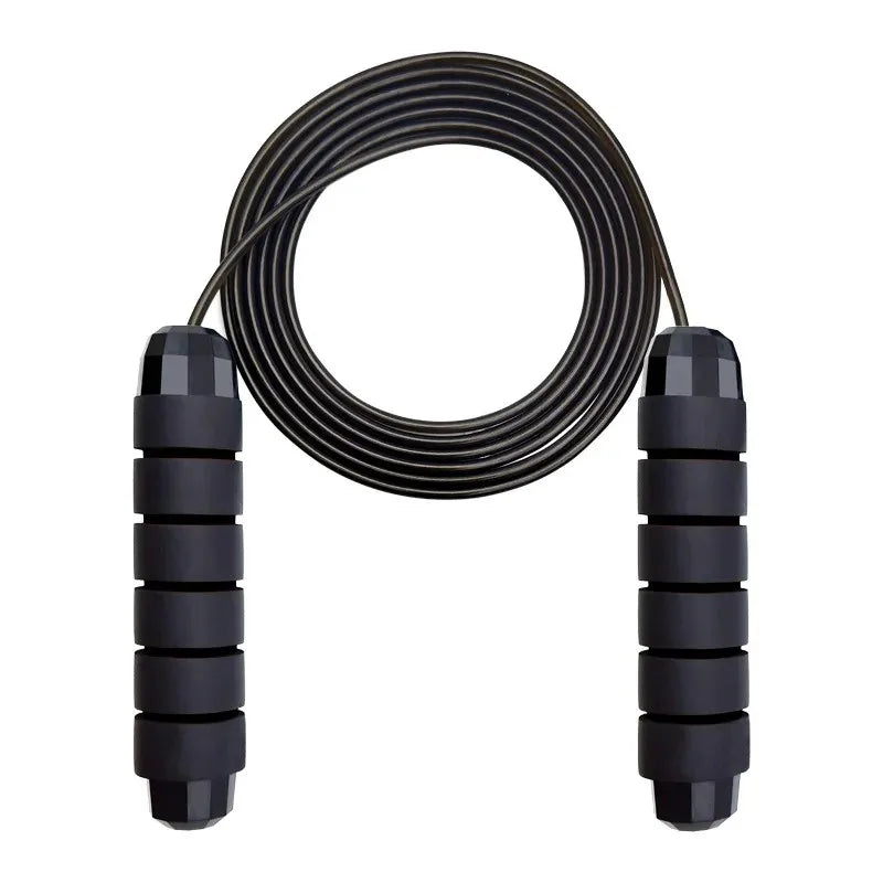Corde à sauter réglable à roulements, coloris noir