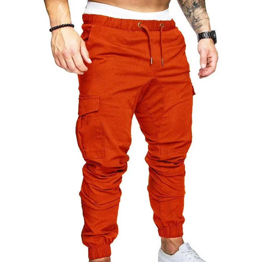 Pantalon Jogging Homme Slim à Poches Réglables — 13 Coloris, Rayé, Casual & Sport