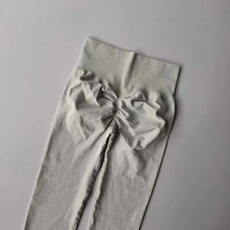 Legging yoga taille haute sans coutures, coloris abricot