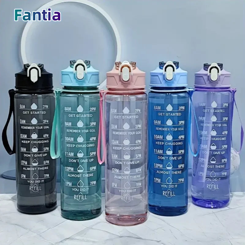 Gourde sport 800ml — grande capacité, marquage horaire & antifuite