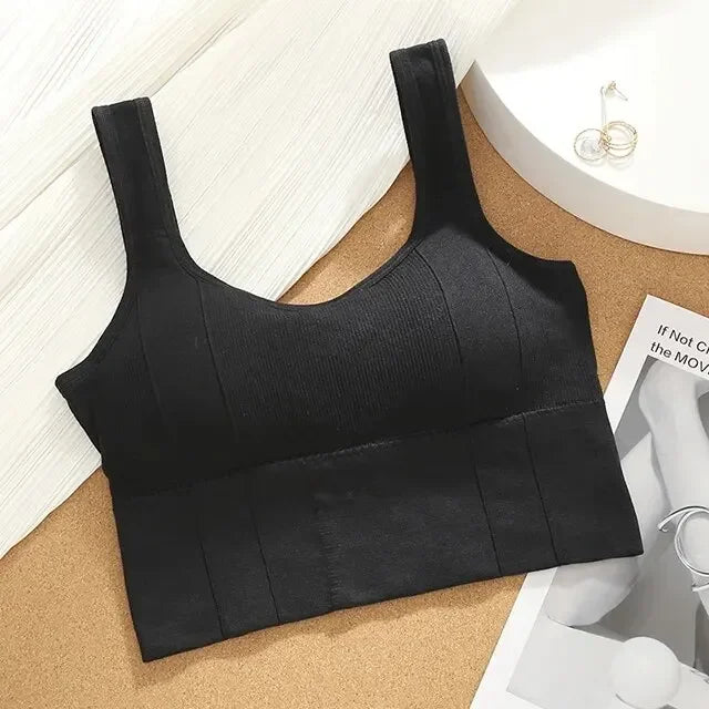 Brassière sport femme anti-transpiration, coloris noir