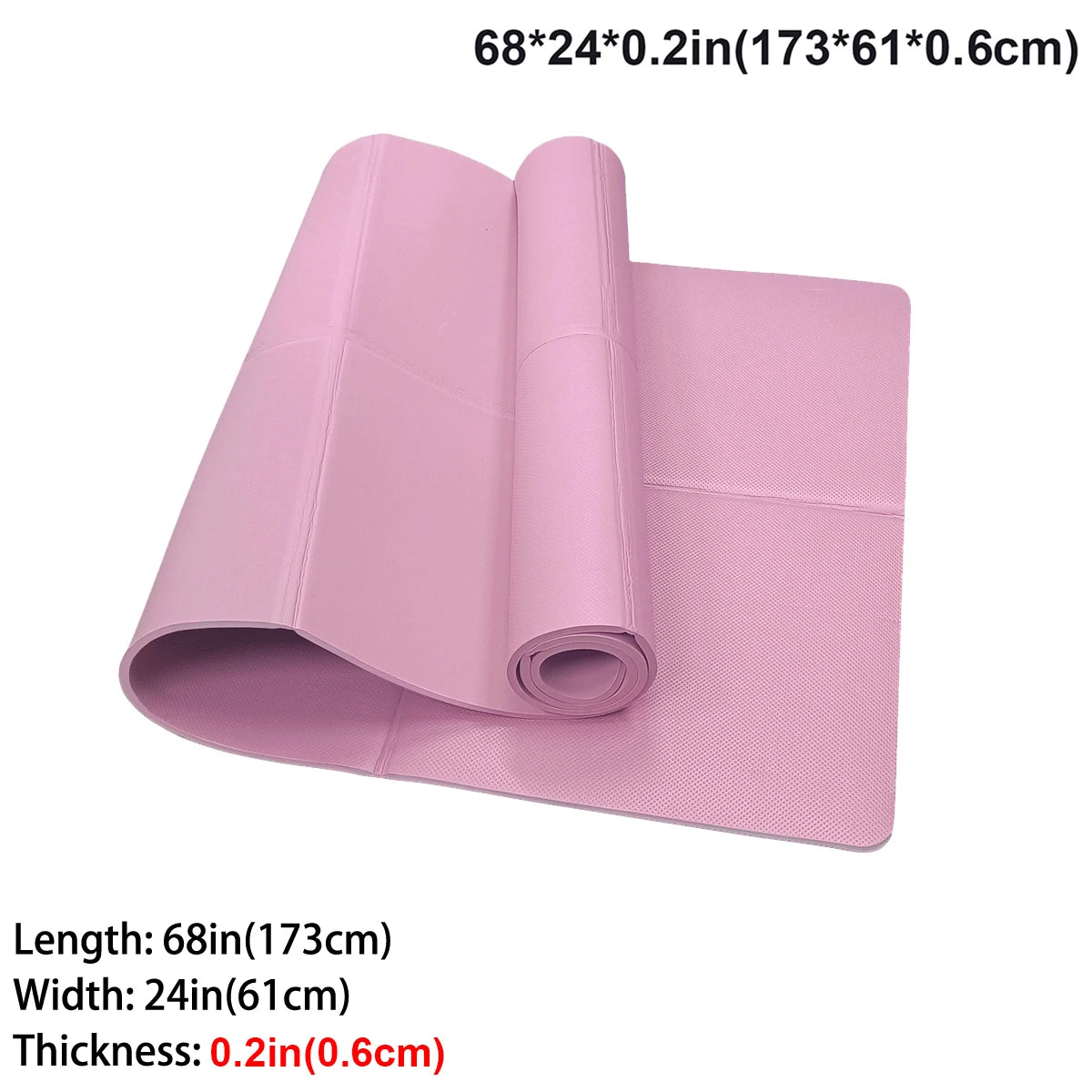 Tapis de yoga pliable EVA, coloris rose – 0,6 cm