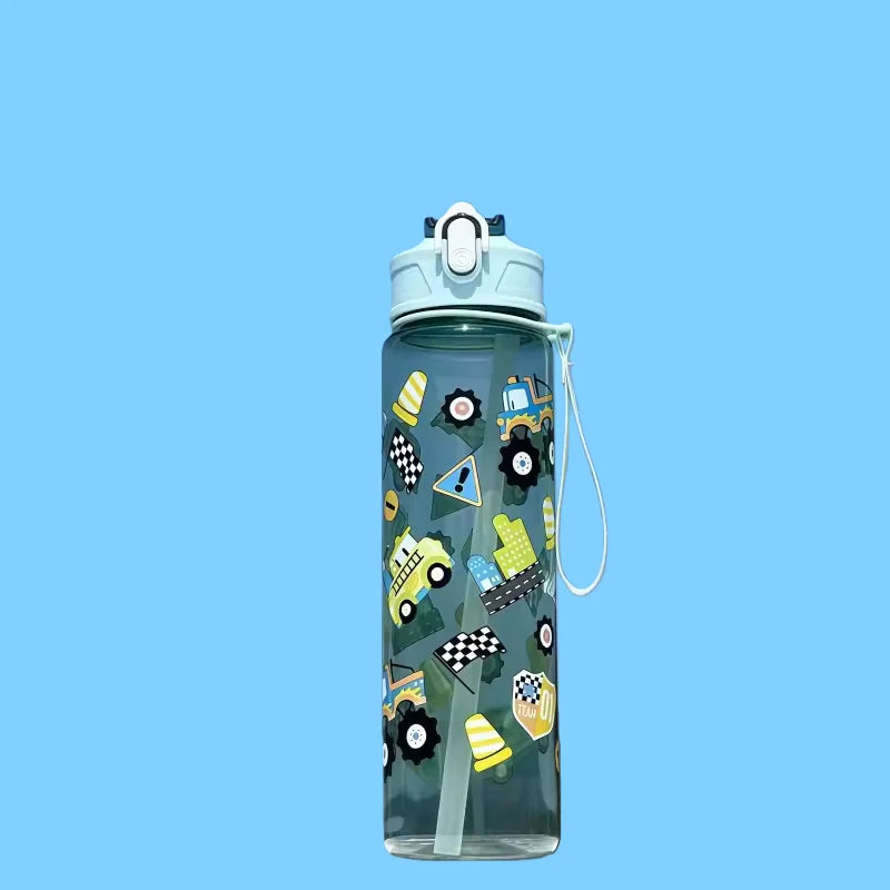 Gourde sport 800ml — grande capacité, marquage horaire & antifuite, coloris vert B
