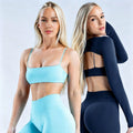 Ensemble Yoga Femme Manches Longues & Legging — 35 Coloris, Séchage Rapide, Gym & Running