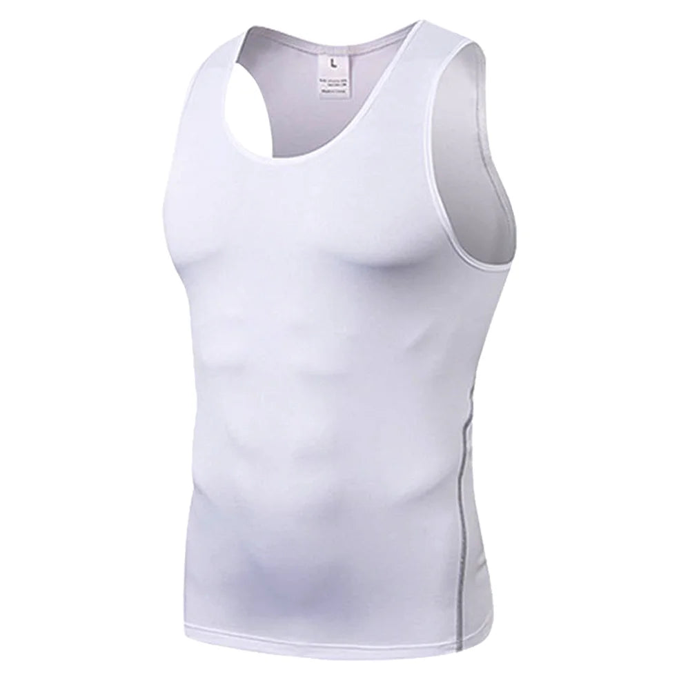 Débardeur fitness homme slim, coloris blanc