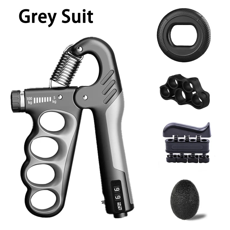 Expandeur poignet ajustable force de prise, coloris gris – 5 pièces