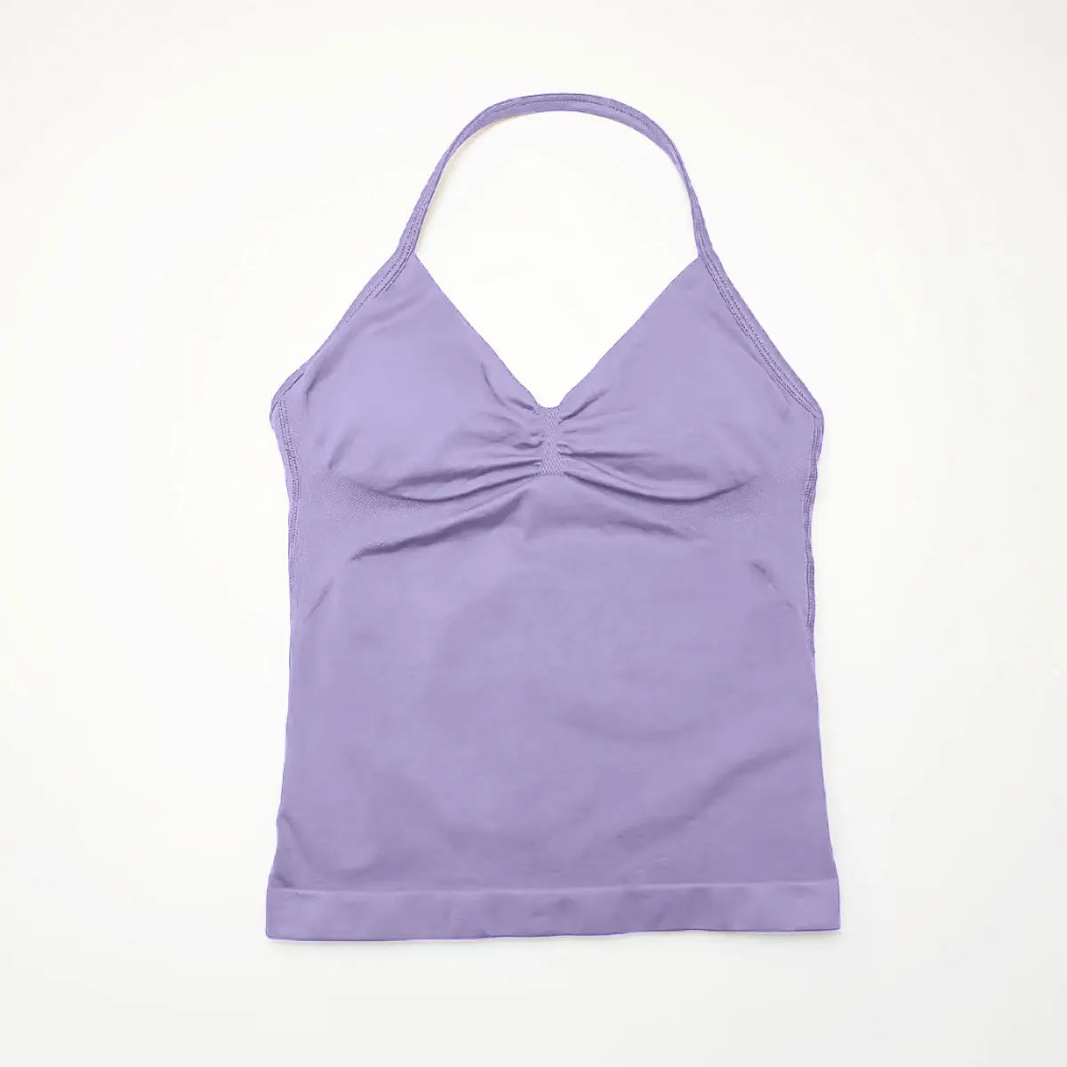 Top halter femme sans coutures rembourré, coloris violet clair
