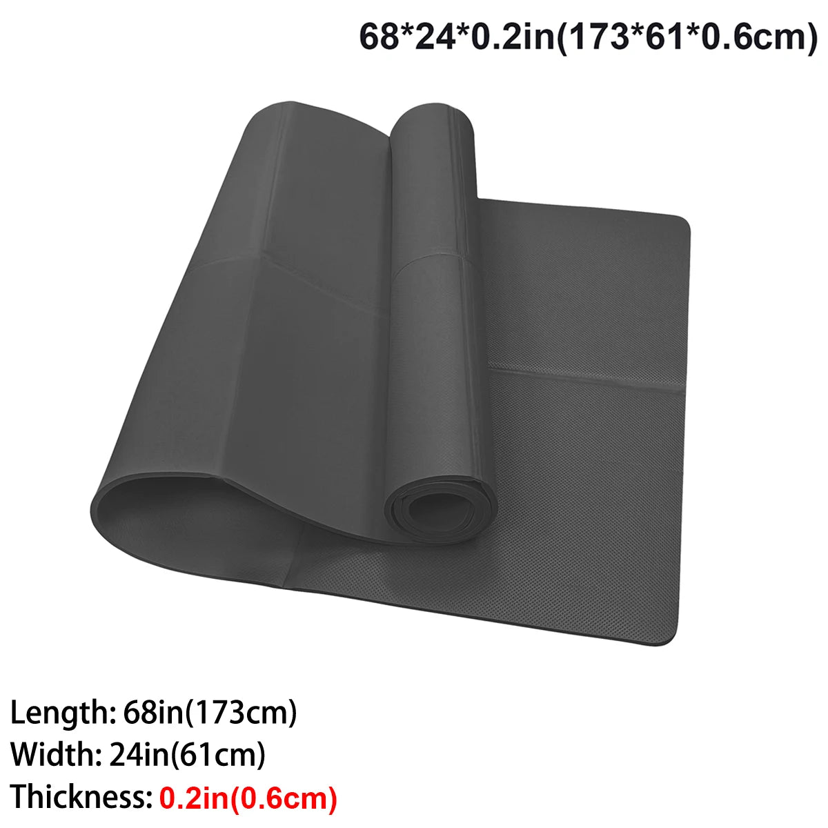 Tapis de yoga pliable EVA, coloris noir – 0,6 cm