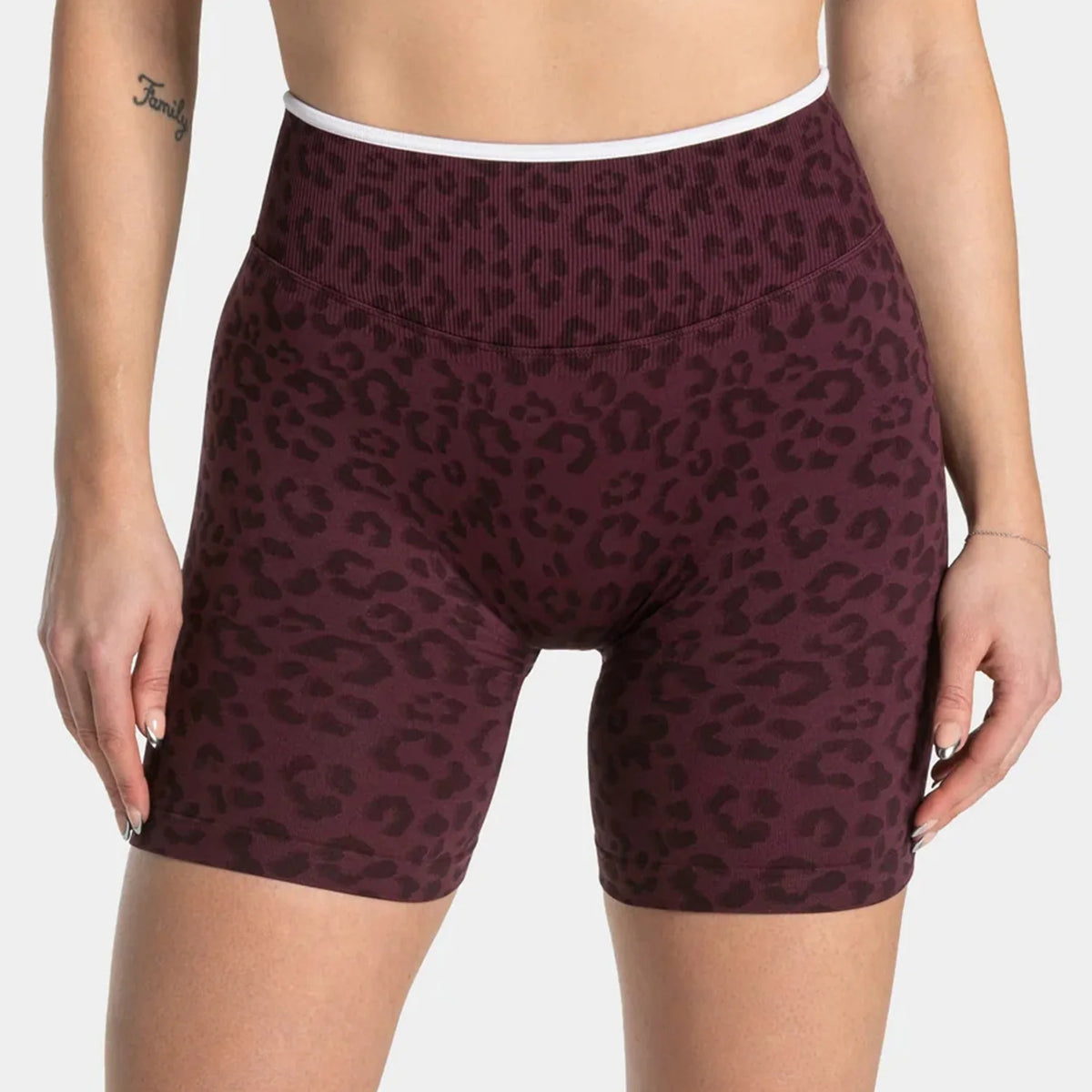 Ensemble yoga léopard & zèbre, coloris bordeaux 1