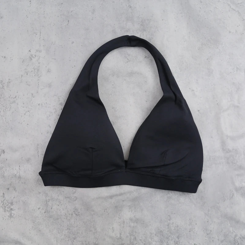 Brassière sport femme sensation seconde peau, coloris noir