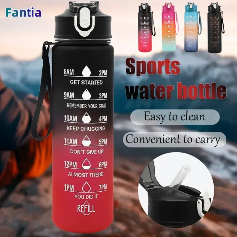 Gourde sport avec paille & suivi hydratation