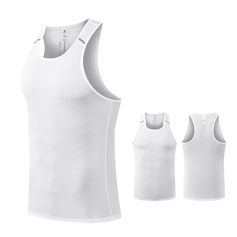 Débardeur sport homme sans manches, coloris blanc