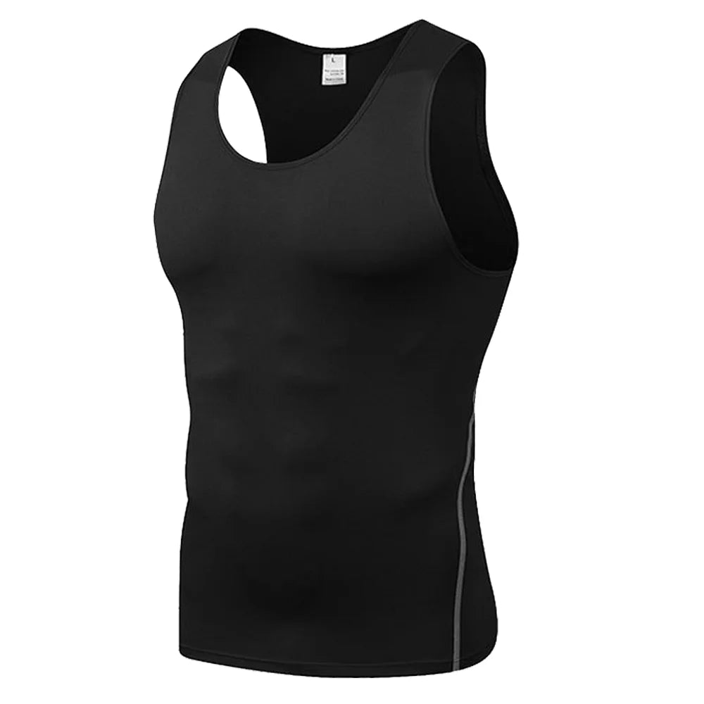 Débardeur fitness homme slim, coloris noir