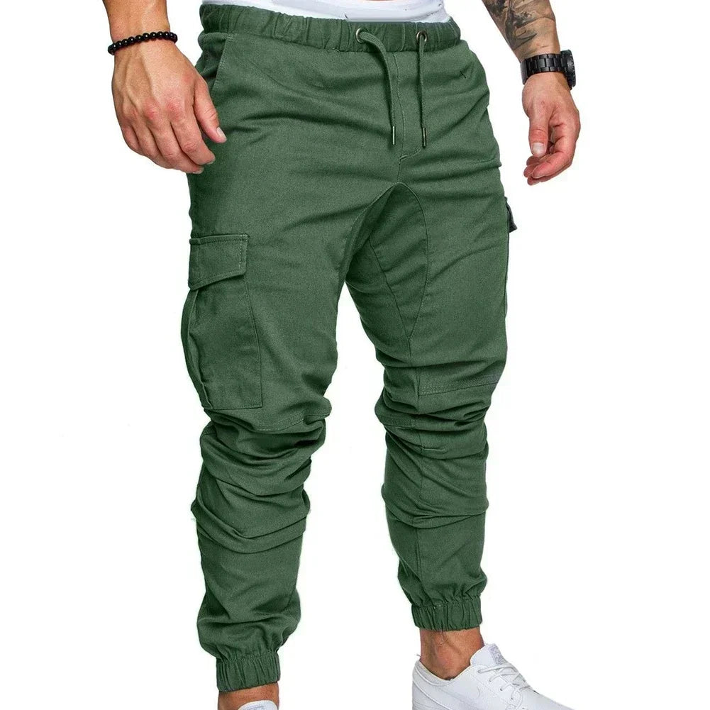 Pantalon Jogging Homme Slim à Poches Réglables — 13 Coloris, Rayé, Casual & Sport