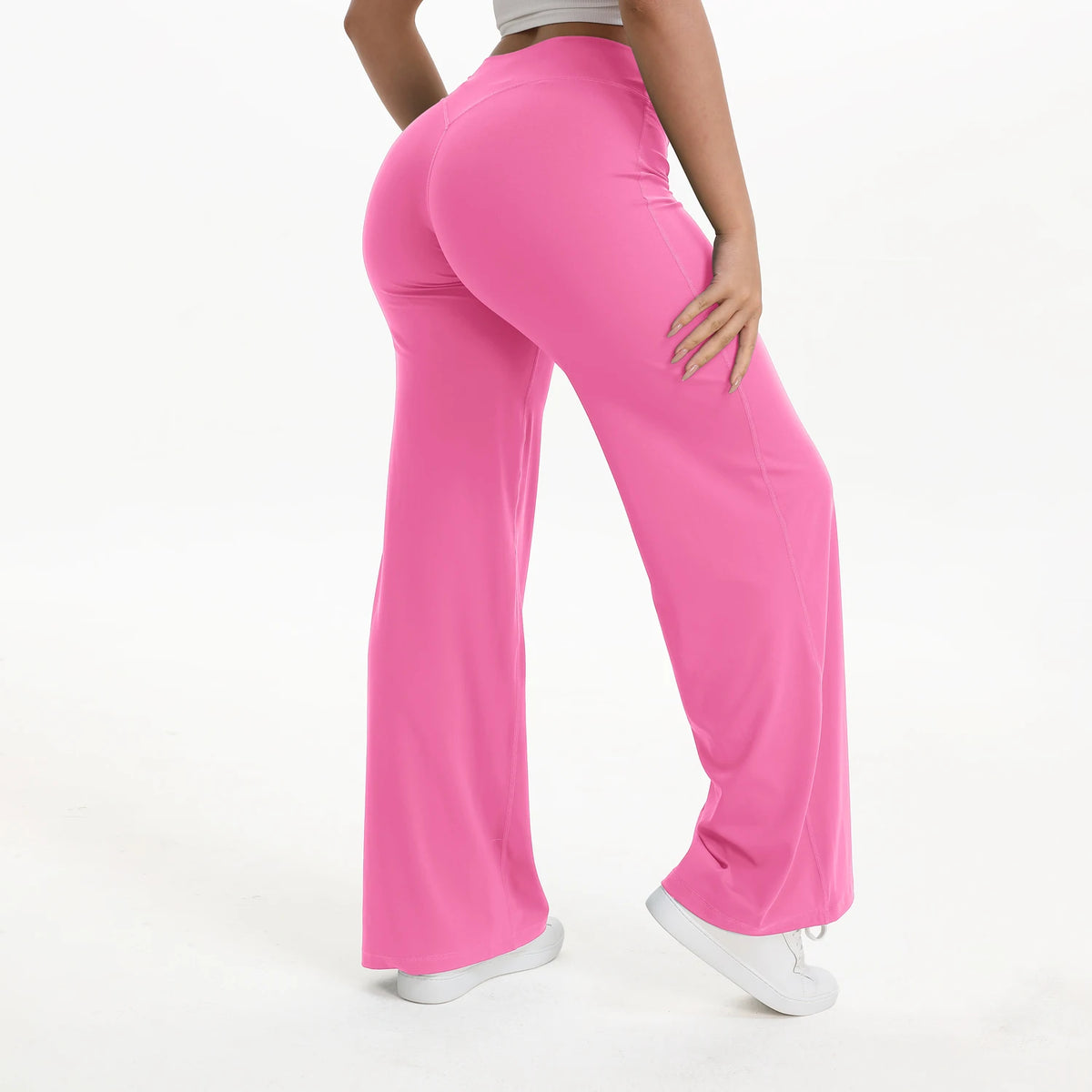Pantalon yoga jambe droite femme — Roses en fleurs