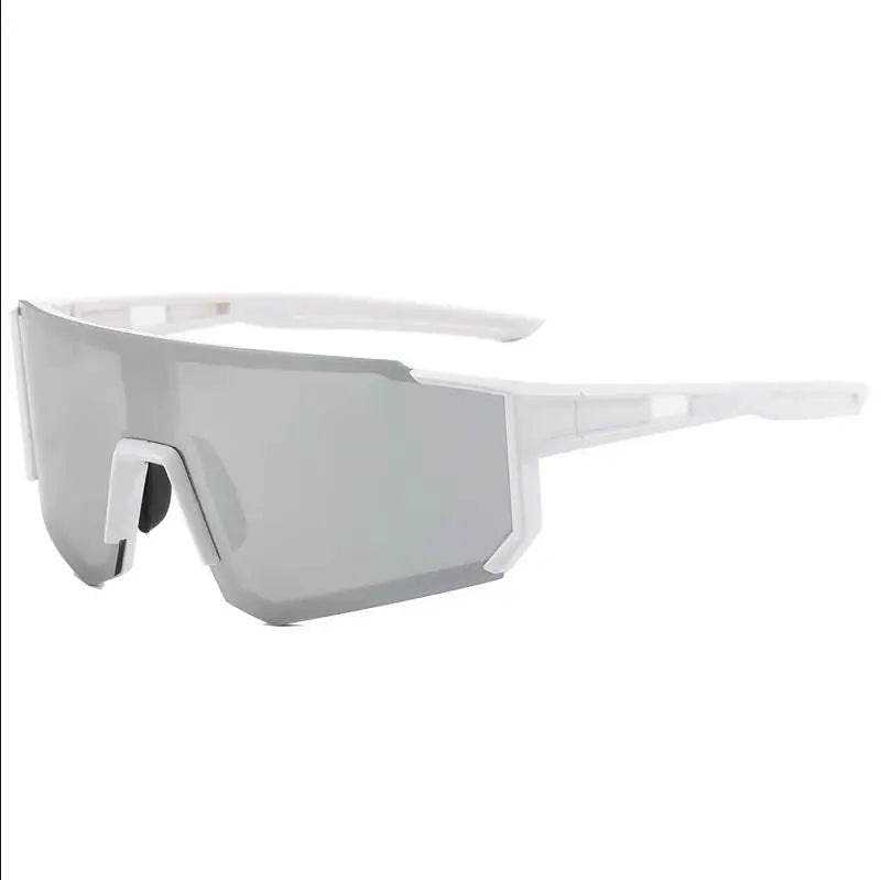 Lunettes sport UV400 — cyclisme, randonnée & protection sable, coloris argent blanc