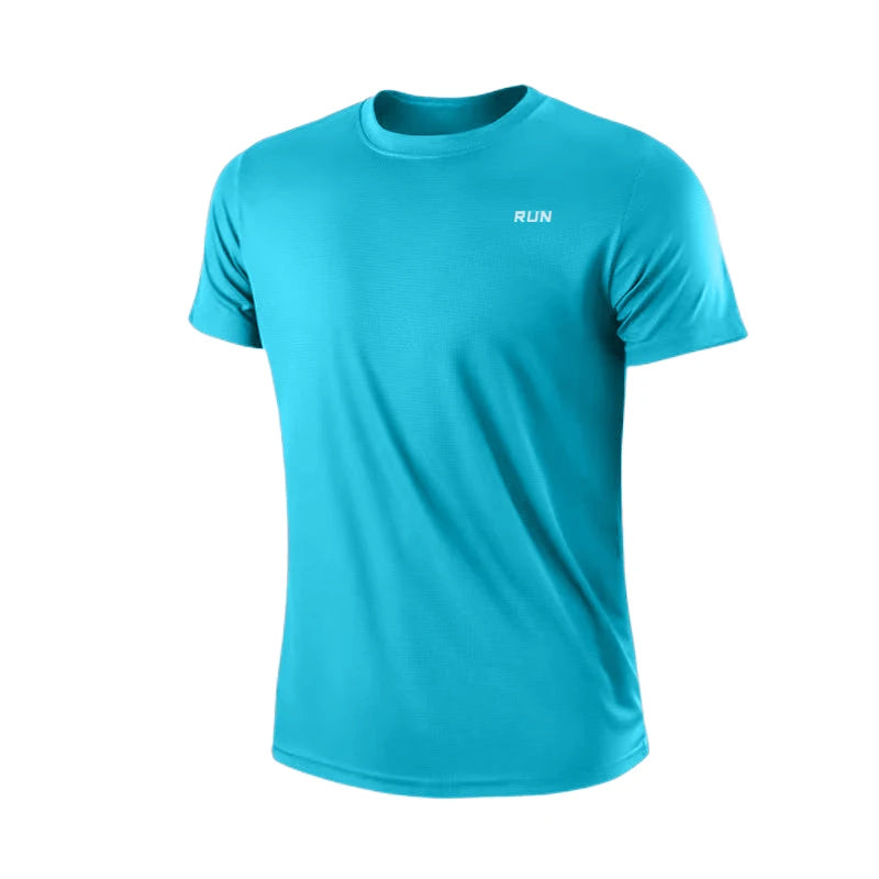 T-shirt running homme col rond, coloris bleu ciel