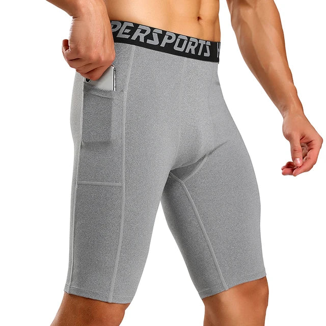 Short compression homme, coloris gris