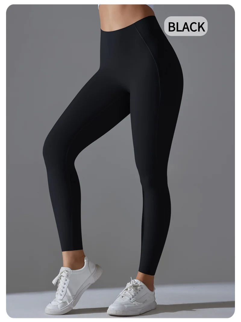 Legging taille haute galbe fessiers femme, coloris noir