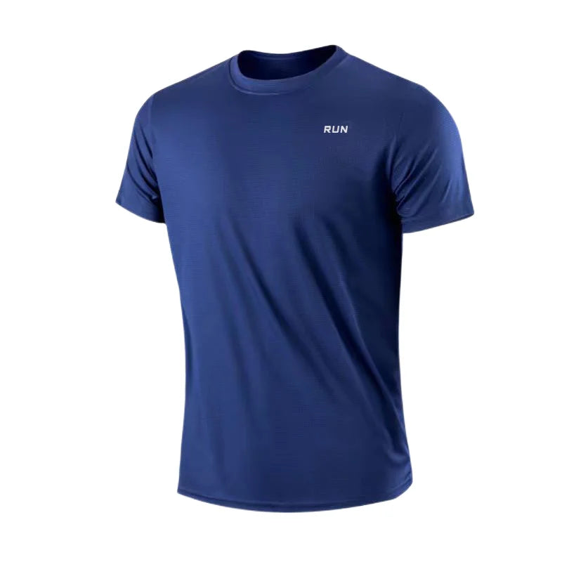 T-shirt running homme col rond, coloris bleu