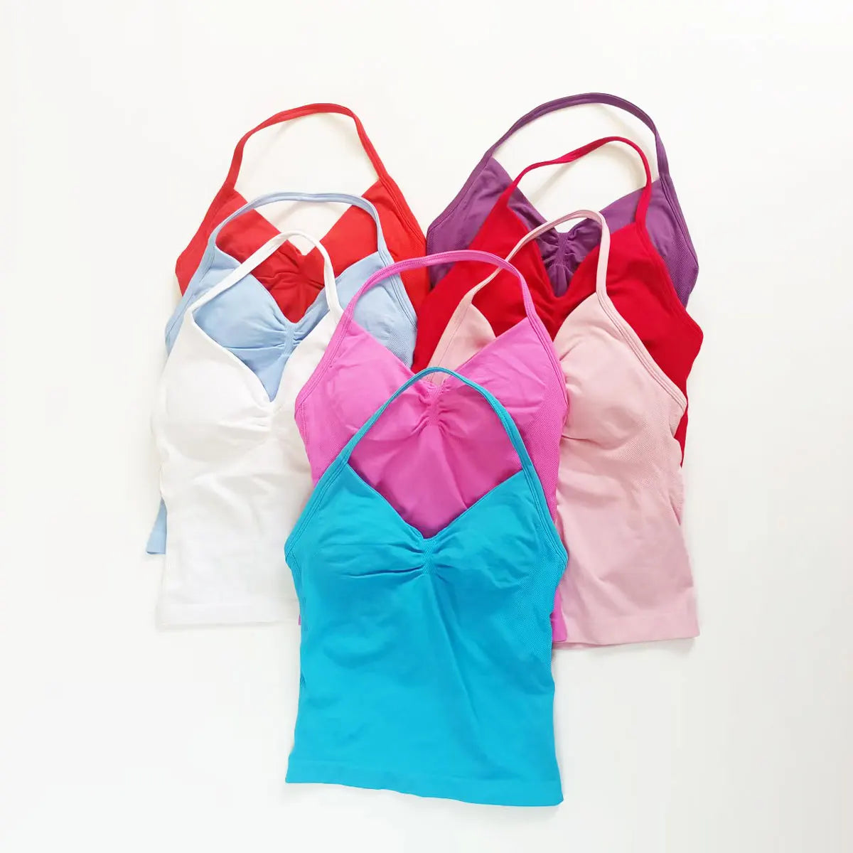 Top sport femme longline dos ouvert bretelles — vue 3