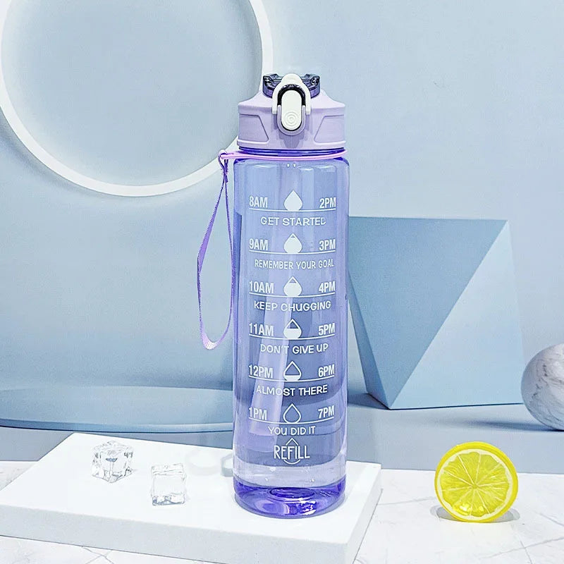 Gourde sport avec paille & suivi hydratation — Modèle J