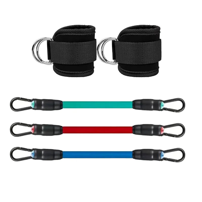 Kit sangles cheville & bandes élastiques mixte, coloris noir – 5 pièces