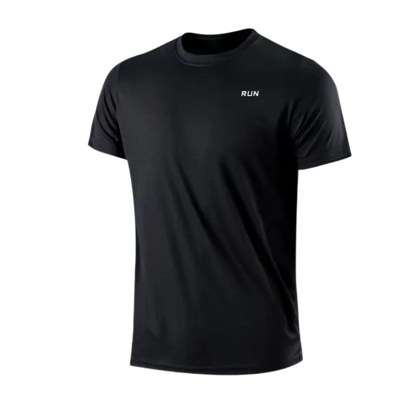 T-shirt running homme col rond, coloris noir
