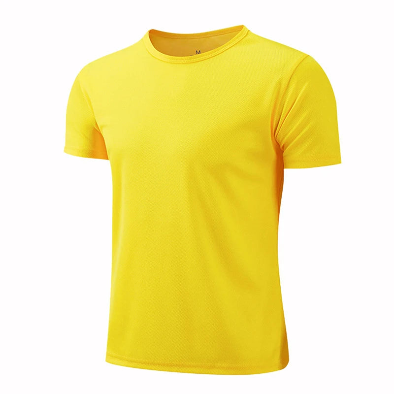 T-shirt running homme séchage rapide, coloris jaune