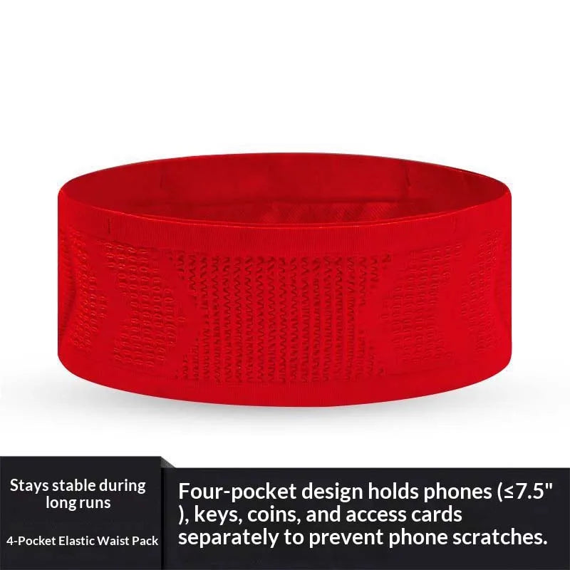 Ceinture running élastique, coloris rouge