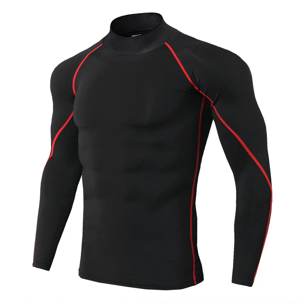 T-shirt compression manches longues homme, coloris noir 4
